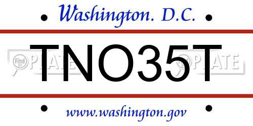 TNO35T District Of Columbia License Plate