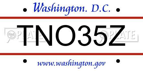 TNO35Z District Of Columbia License Plate