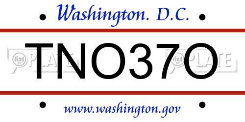 TNO37O District Of Columbia License Plate