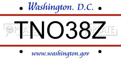 TNO38Z District Of Columbia License Plate