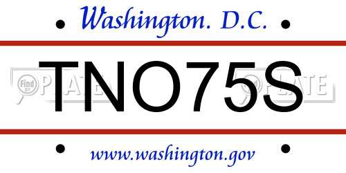 TNO75S District Of Columbia License Plate