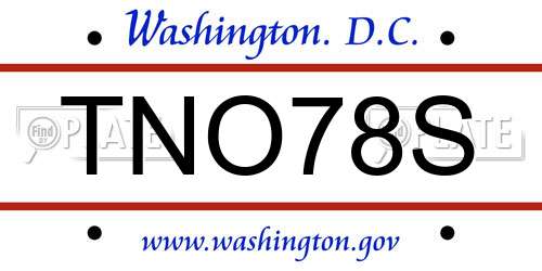 TNO78S District Of Columbia License Plate