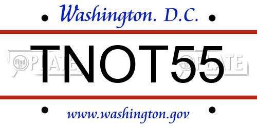 TNOT55 District Of Columbia License Plate