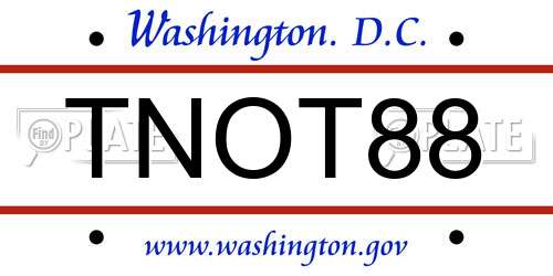 TNOT88 District Of Columbia License Plate