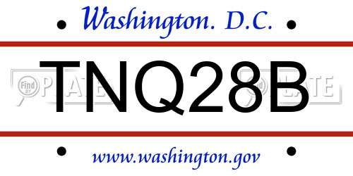 TNQ28B District Of Columbia License Plate