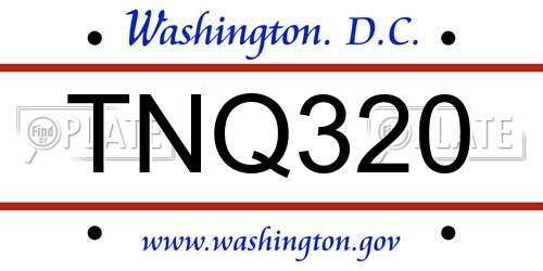 TNQ320 District Of Columbia License Plate