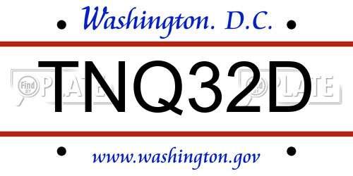 TNQ32D District Of Columbia License Plate