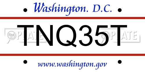 TNQ35T District Of Columbia License Plate