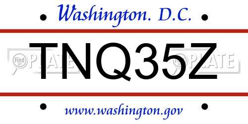 TNQ35Z District Of Columbia License Plate