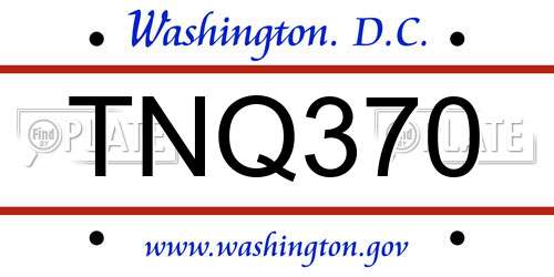 TNQ370 District Of Columbia License Plate