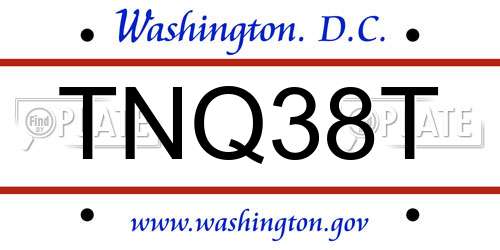 TNQ38T District Of Columbia License Plate