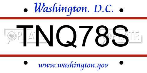 TNQ78S District Of Columbia License Plate