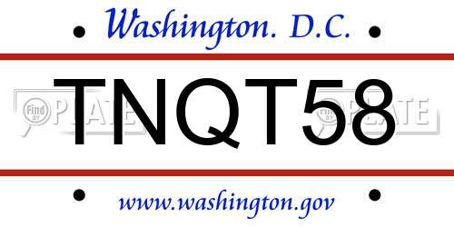 TNQT58 District Of Columbia License Plate