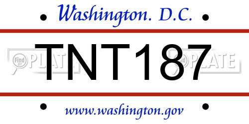 TNT187 District Of Columbia License Plate