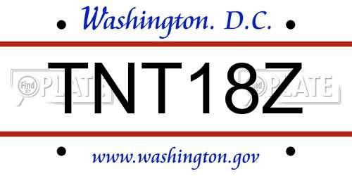 TNT18Z District Of Columbia License Plate