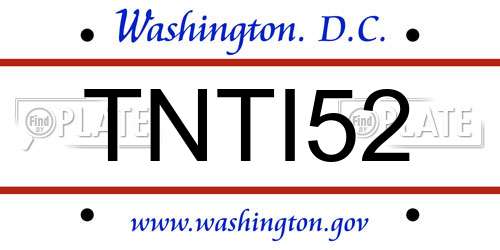 TNTI52 District Of Columbia License Plate