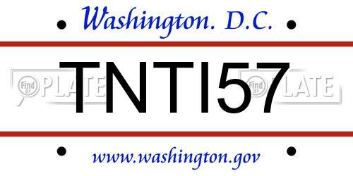 TNTI57 District Of Columbia License Plate