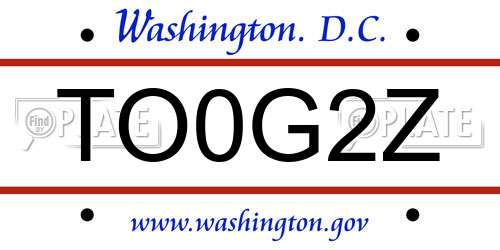 TO0G2Z District Of Columbia License Plate