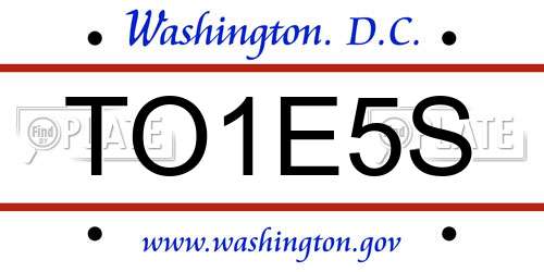 TO1E5S District Of Columbia License Plate