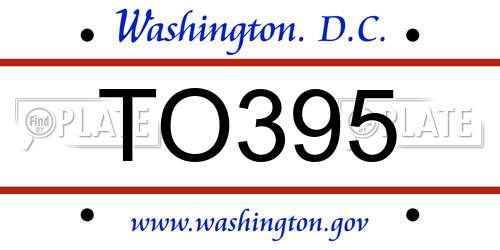 TO395 District Of Columbia License Plate