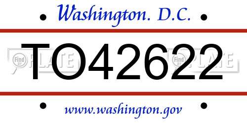 TO42622 District Of Columbia License Plate