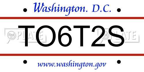 TO6T2S District Of Columbia License Plate