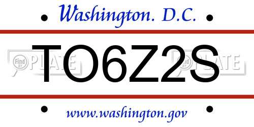 TO6Z2S District Of Columbia License Plate