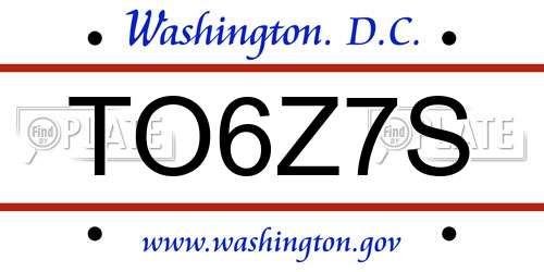 TO6Z7S District Of Columbia License Plate