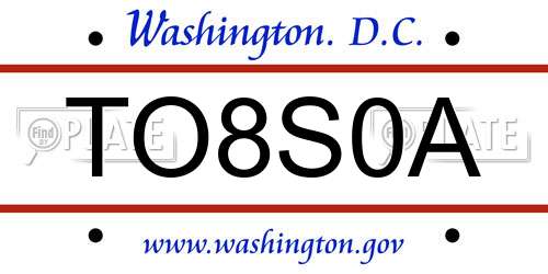 TO8S0A District Of Columbia License Plate
