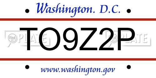 TO9Z2P District Of Columbia License Plate