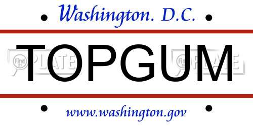 TOPGUM District Of Columbia License Plate