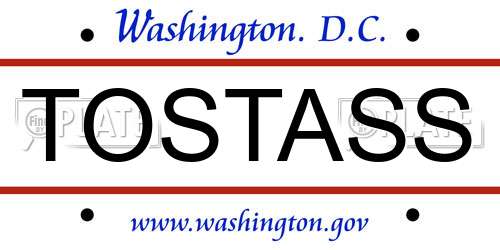 TOSTASS District Of Columbia License Plate