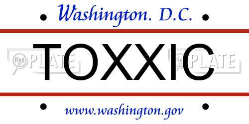 TOXXIC District Of Columbia License Plate