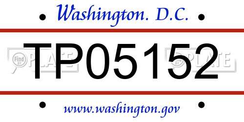 TP05152 District Of Columbia License Plate