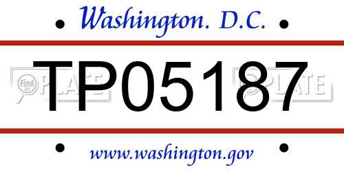 TP05187 District Of Columbia License Plate