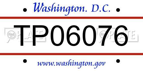 TP06076 District Of Columbia License Plate