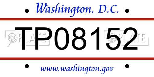 TP08152 District Of Columbia License Plate