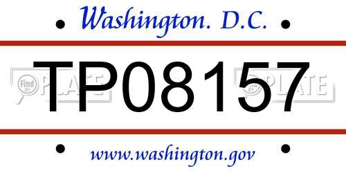 TP08157 District Of Columbia License Plate