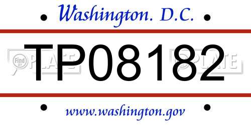 TP08182 District Of Columbia License Plate