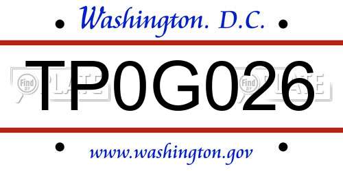 TP0G026 District Of Columbia License Plate