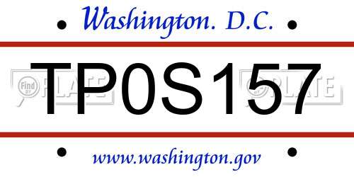 TP0S157 District Of Columbia License Plate