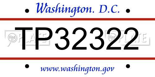 TP32322 District Of Columbia License Plate