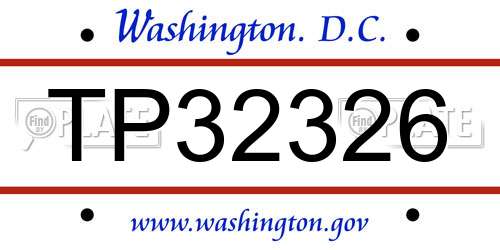 TP32326 District Of Columbia License Plate