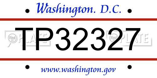TP32327 District Of Columbia License Plate