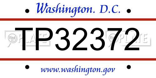 TP32372 District Of Columbia License Plate