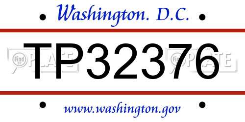 TP32376 District Of Columbia License Plate