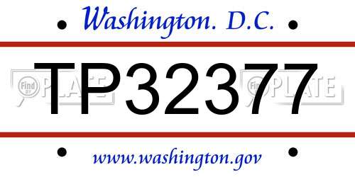 TP32377 District Of Columbia License Plate