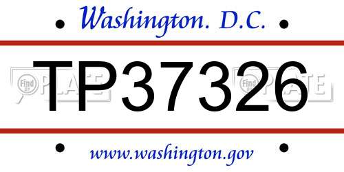 TP37326 District Of Columbia License Plate