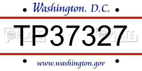 TP37327 District Of Columbia License Plate