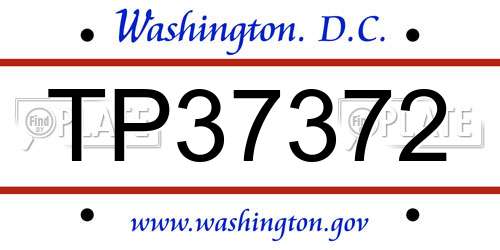 TP37372 District Of Columbia License Plate
